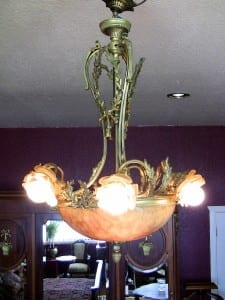 19C French Ormolu & Alabaster Chandelier