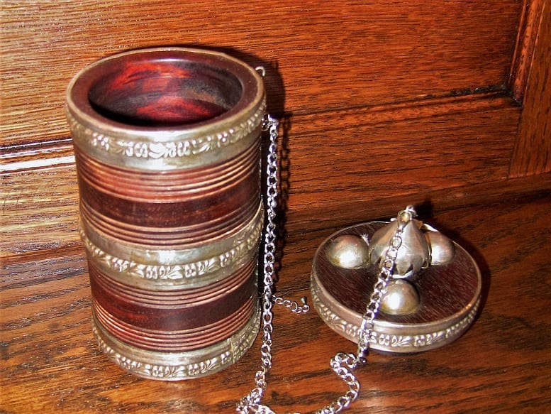 19C Anglo Indian Rosewood Caddy with Solid Silver Mounts (3)