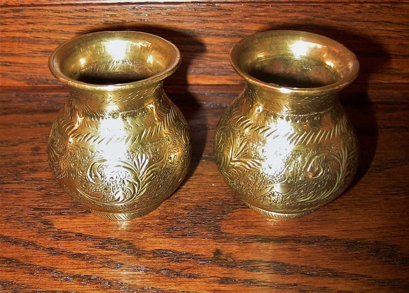 20C Pair of Brass Middle Eastern Pots (2)