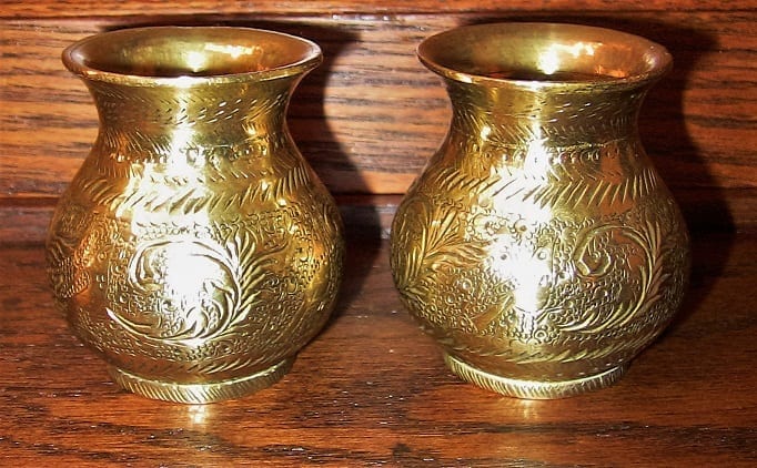 20C Pair of Brass Middle Eastern Pots (3)