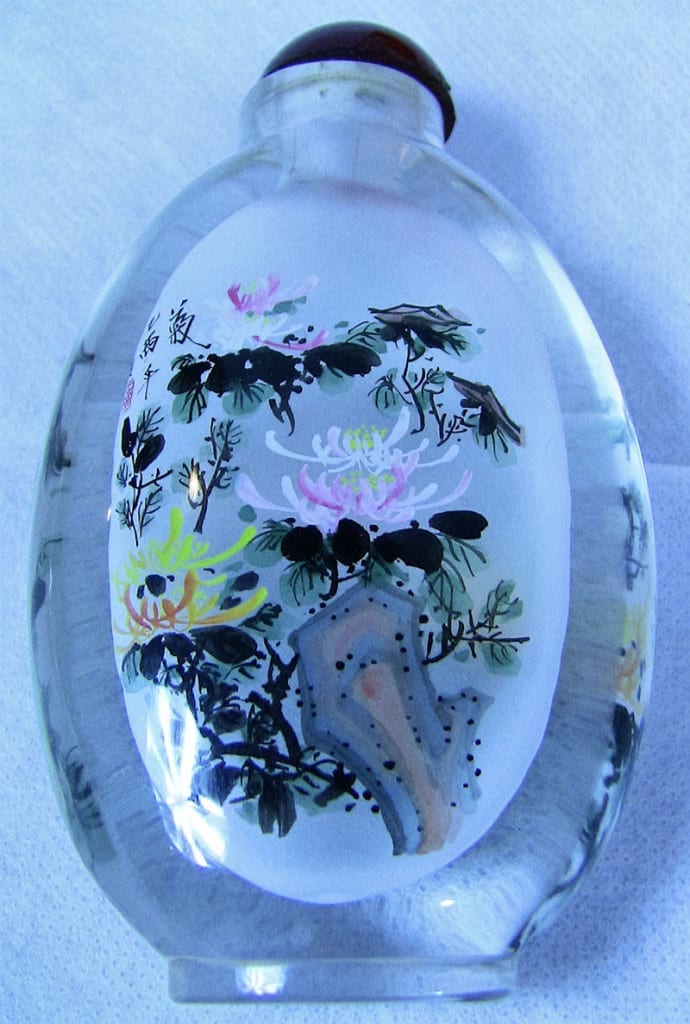 Chinese Snuff Bottle - handpainted - 4 seasons 2