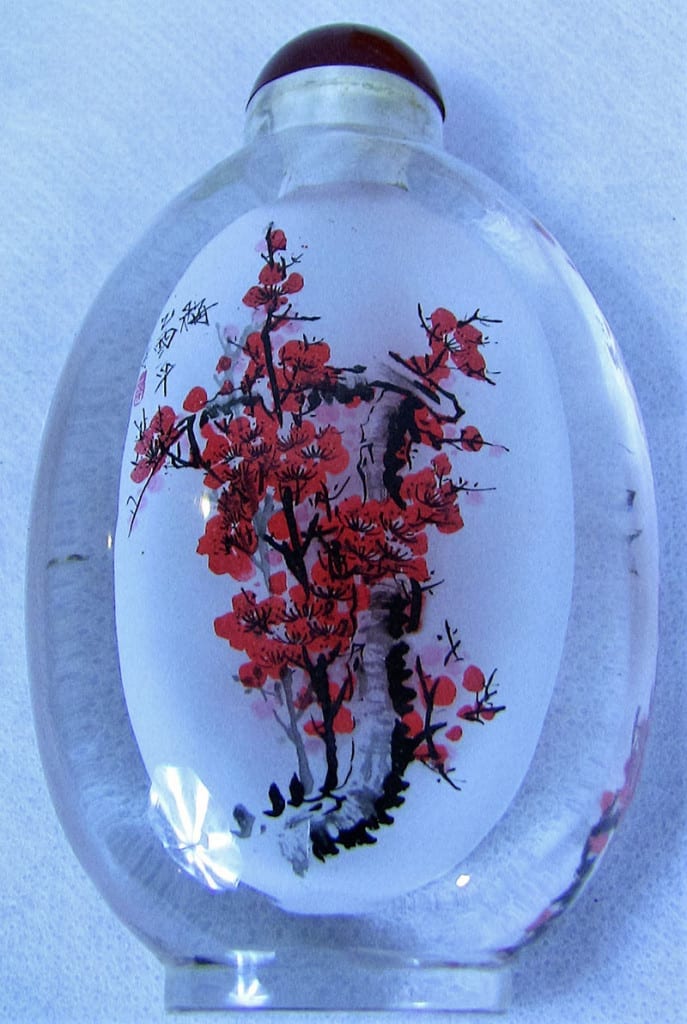 Chinese Snuff Bottle - handpainted - 4 seasons 4