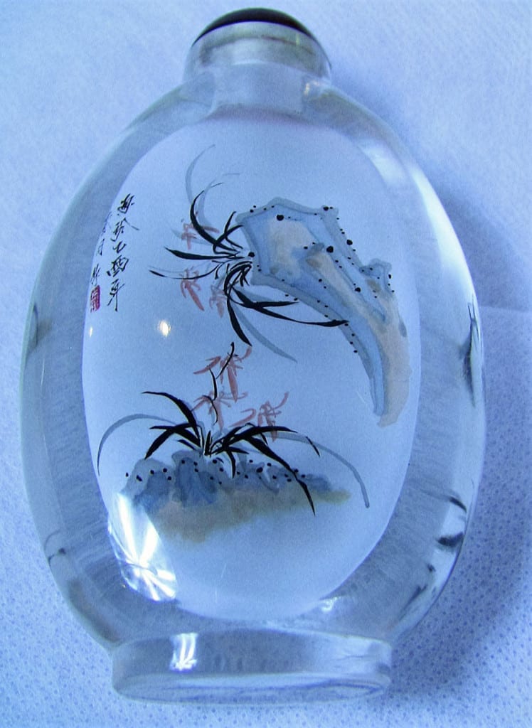 Chinese Snuff Bottle - handpainted - 4 seasons