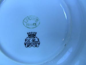 French - Limoges Porceline Plate - Marks