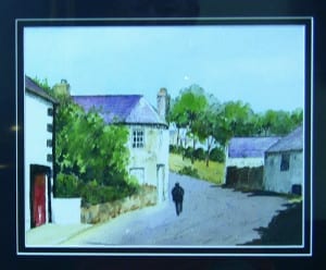 Irish Art - Watercolor -M.McLoughlin - Village Scene 2