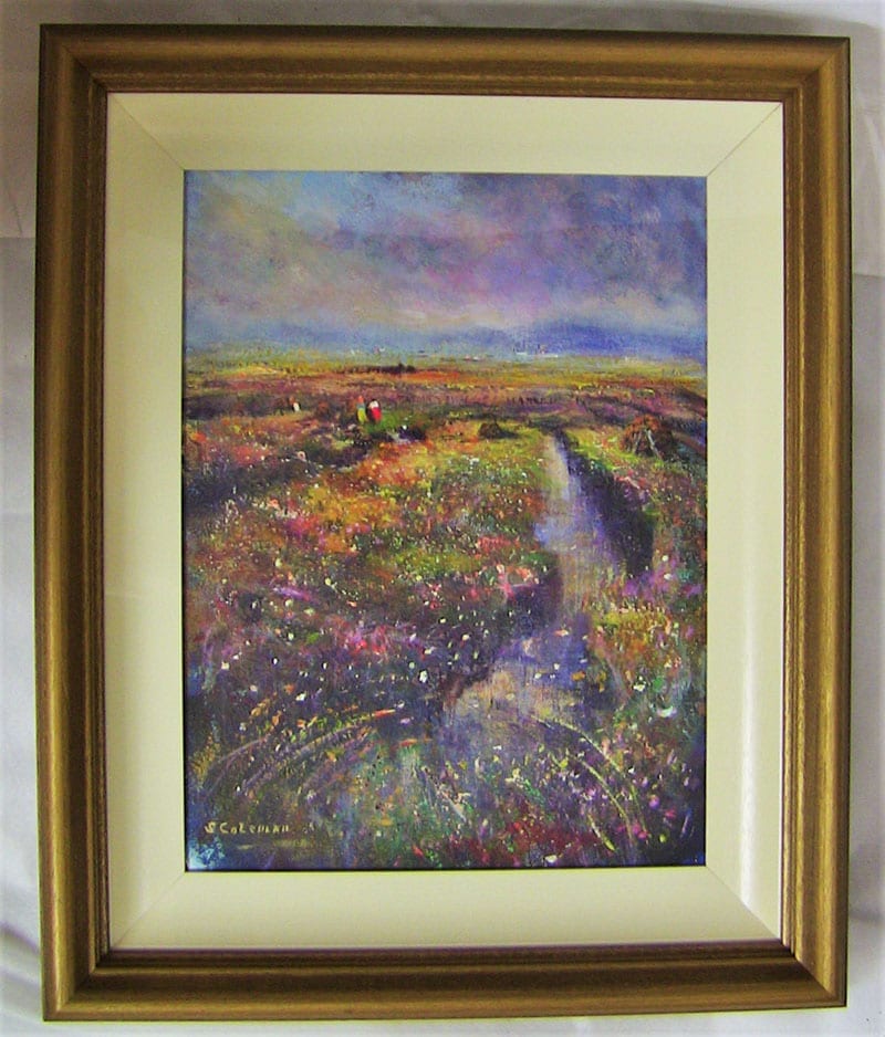 Irish - Oil on Canvas - Seamus Coleman - Clifden Bog, Connemara - Co. Galway
