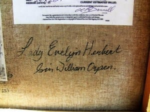 Orpen - Lady Evelyn Herbert Signature