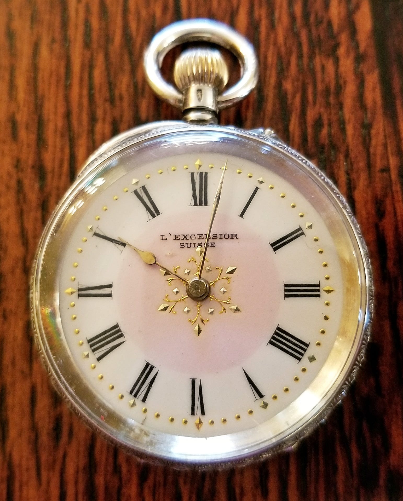19C Swiss Ladies L Excelsior Pocket Watch - Solid Silver - Rockwell ...
