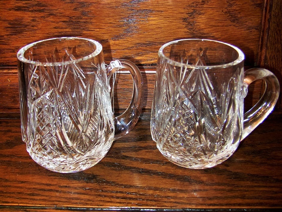 Pair of Irish Waterford Crystal Tankard 14oz Mugs (2)