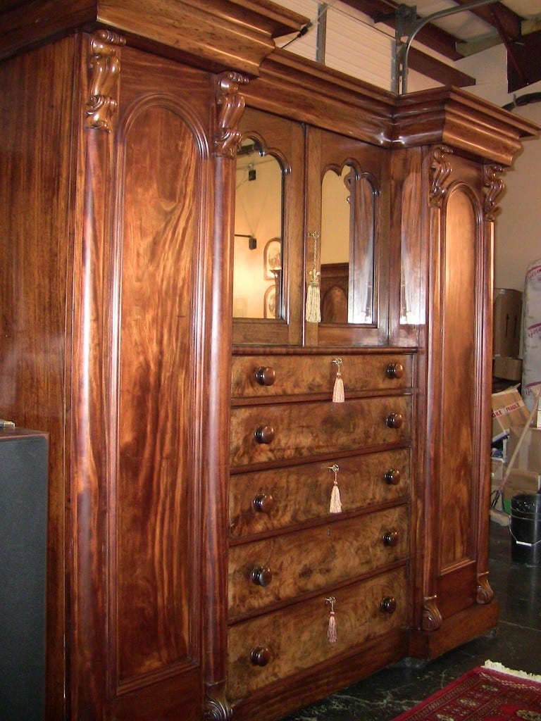 Early 19C British Mahogany Gothic Revival Wardrobe