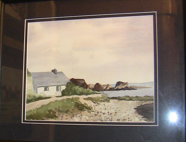 Irish Art - M McLoughlin - Watercolour - Irish Cottage by the Sea