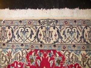 Medium Persian Tabriz Rug - Signed - Red, Blue & Cream (5)