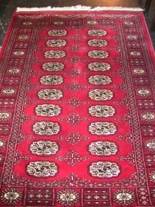 Vintage Persian Tabriz Silk Rug - Small - Scarlet Red & Cream (3)